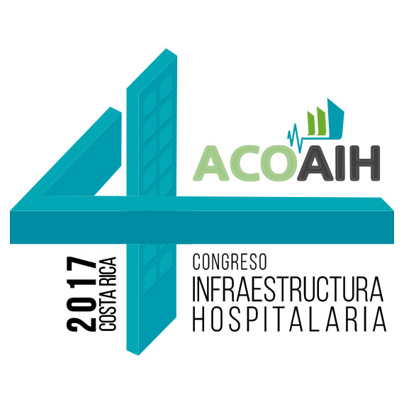 logo del quinto congreso de ACOAIH,con un número 5 y simulación de edificios
